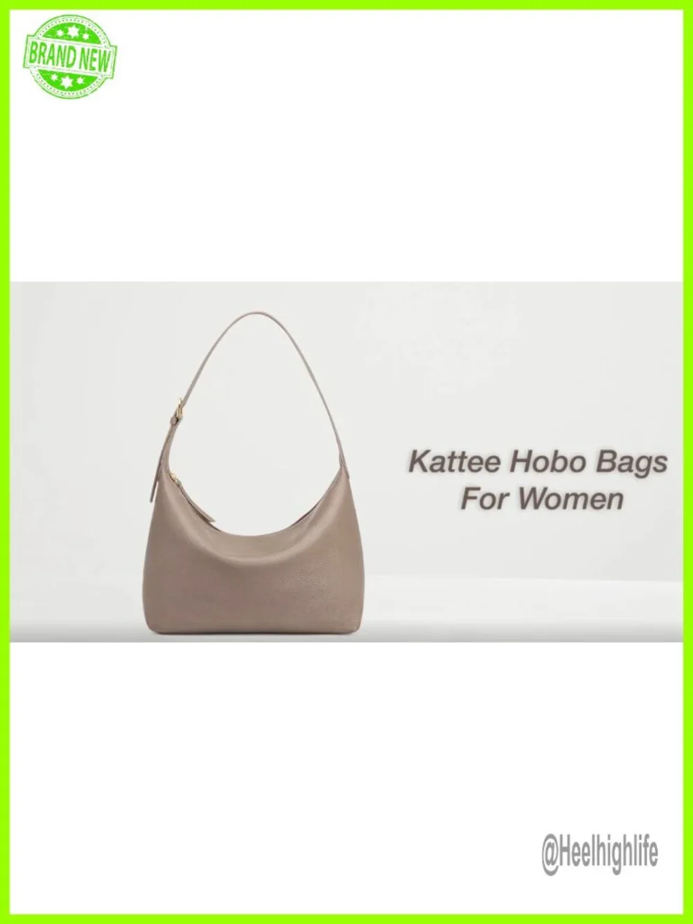 Medium Leather Hobo Bag with Removable Crossbody Strap, Soft Genuine Top Grain